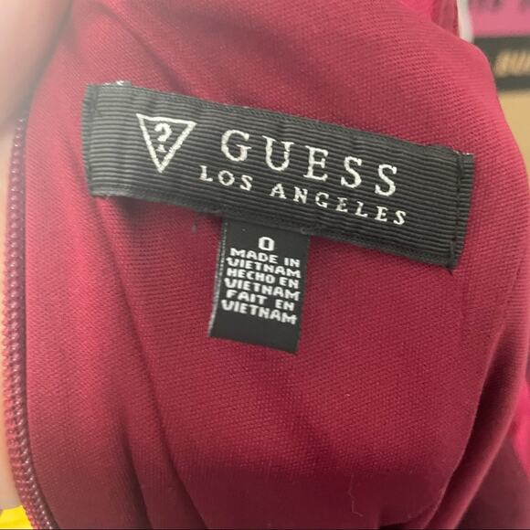 Guess red fit and flare dress mesh sleeveless cut out size 0 - Picture 8 of 9